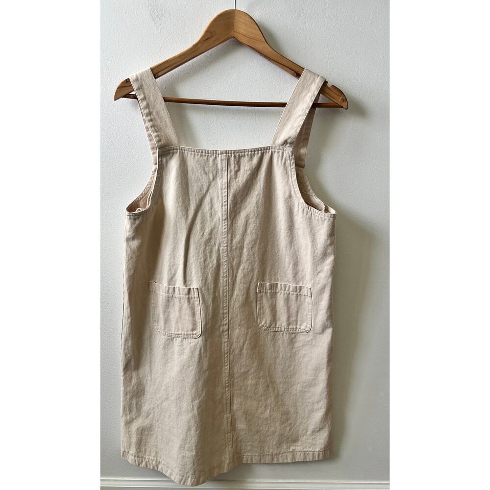 OAK + FORT Beige Cotton Pinafore Jumpsuit